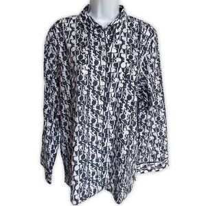 NWT New Victoria's Secret VS Pajama PJ's Top Shirt Sleepwear Gray White Medium